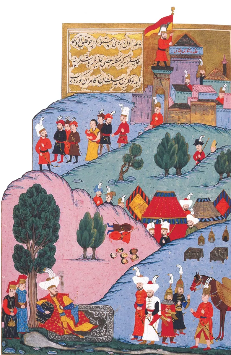 I. Murad’ın Vize, İnceğiz ve Çatalburgaz hisarlarının fethinden sonra kavak gölgesinde dinlenmesi (Commons kaynağı ikincil site) — Anafarta levha 4