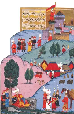 I. Murad’ın Vize, İnceğiz ve Çatalburgaz hisarlarının fethinden sonra kavak gölgesinde dinlenmesi (Commons kaynağı ikincil site) — Anafarta levha 4