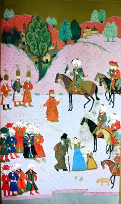 Çelebi Sultan Mehmed’in Eflak seferinde Tuna kenarında Uruscuk’ta bal çalanları cezalandırması; düşük çözünürlük — Anafarta levha 11