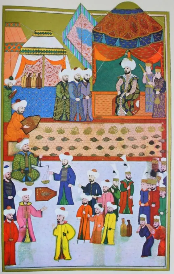Çelebi Sultan Mehmed zamanında bir yılda iki sefer olması sebebiyle askere bahşiş ve inam dağıtılması; düşük çözünürlük — Anafarta levha 12