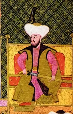 Yanko’nun (Hunyadi János) miğferinin II. Murad’ın kılıcıyla parçalanması — Anafarta levha 15 ile görsel eşleşme; Anafarta’da 143b = II. Murad’ın Bursa’da cülusu, Yanko sahnesinin folio’su taramada okunamadı → doğrulanmalı