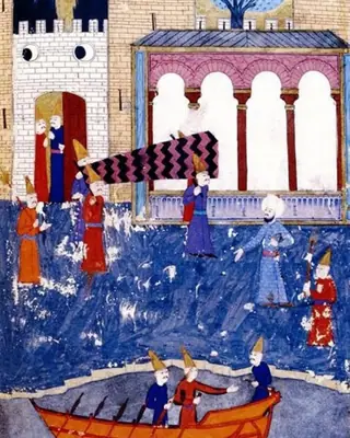 İbrahim Paşa’nın naaşının Topkapı’dan çıkarılması 1536; Konak 2014 foto 16 aynı minyatürü 164b veriyor → folio doğrulanmalı
