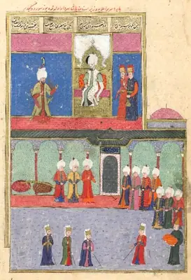 The awarding of a robe of honour to Sinan Pasha by Murad III (9b) (1708×2500)