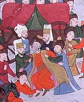 The arrest of Mehmet Giray II, captured by Crimean Tatars supporting İslam Giray Khan, and Ottoman Janissaries (580×710)