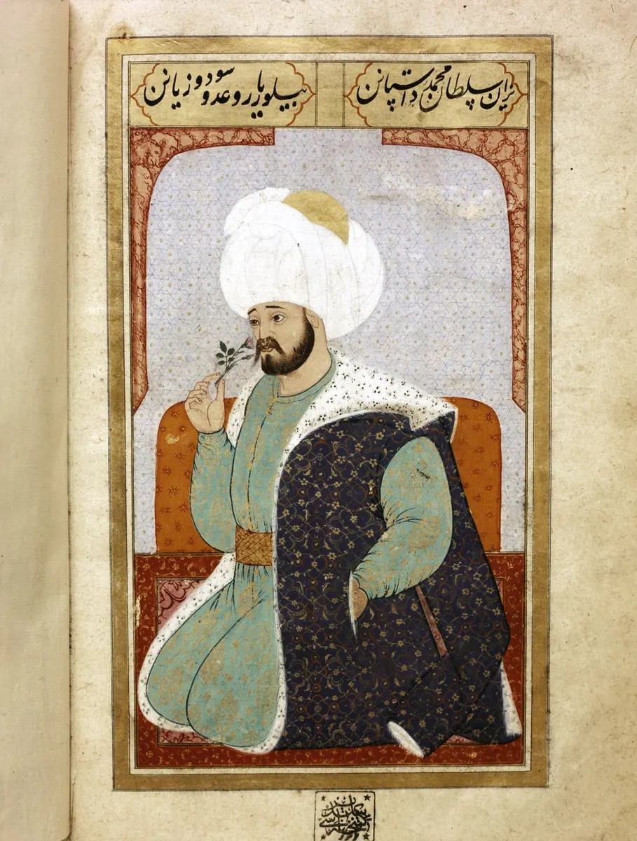 Mehmet I Celebi. Semailname (T.Y. 6087) (954×1260) — Kıyâfetü'l-insâniyye fî şemâili'l-Osmâniyye (Şemâilnâme) minyatürü (Wikimedia Commons)