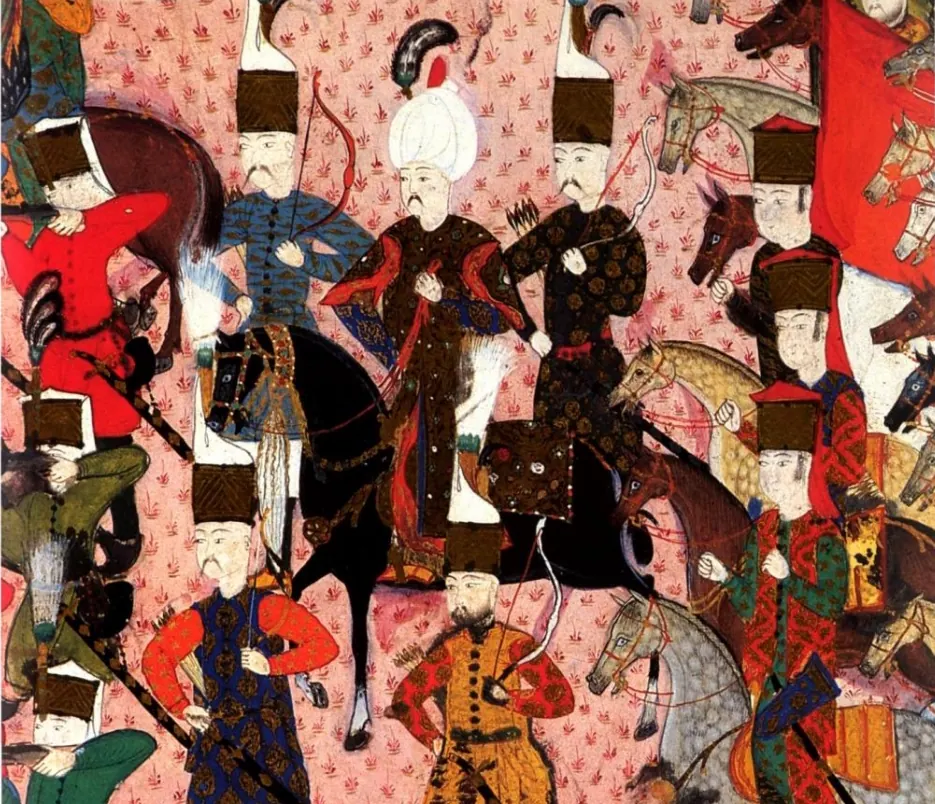 Ârifî, Süleymannâme (1558), Tek yaprak. Topkapı Sarayı Müzesi Kütüphanesi (Wikimedia)