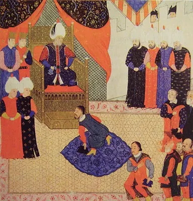 Ârifî, Süleymannâme (1558), Tek yaprak. Topkapı Sarayı Müzesi Kütüphanesi (Wikimedia)