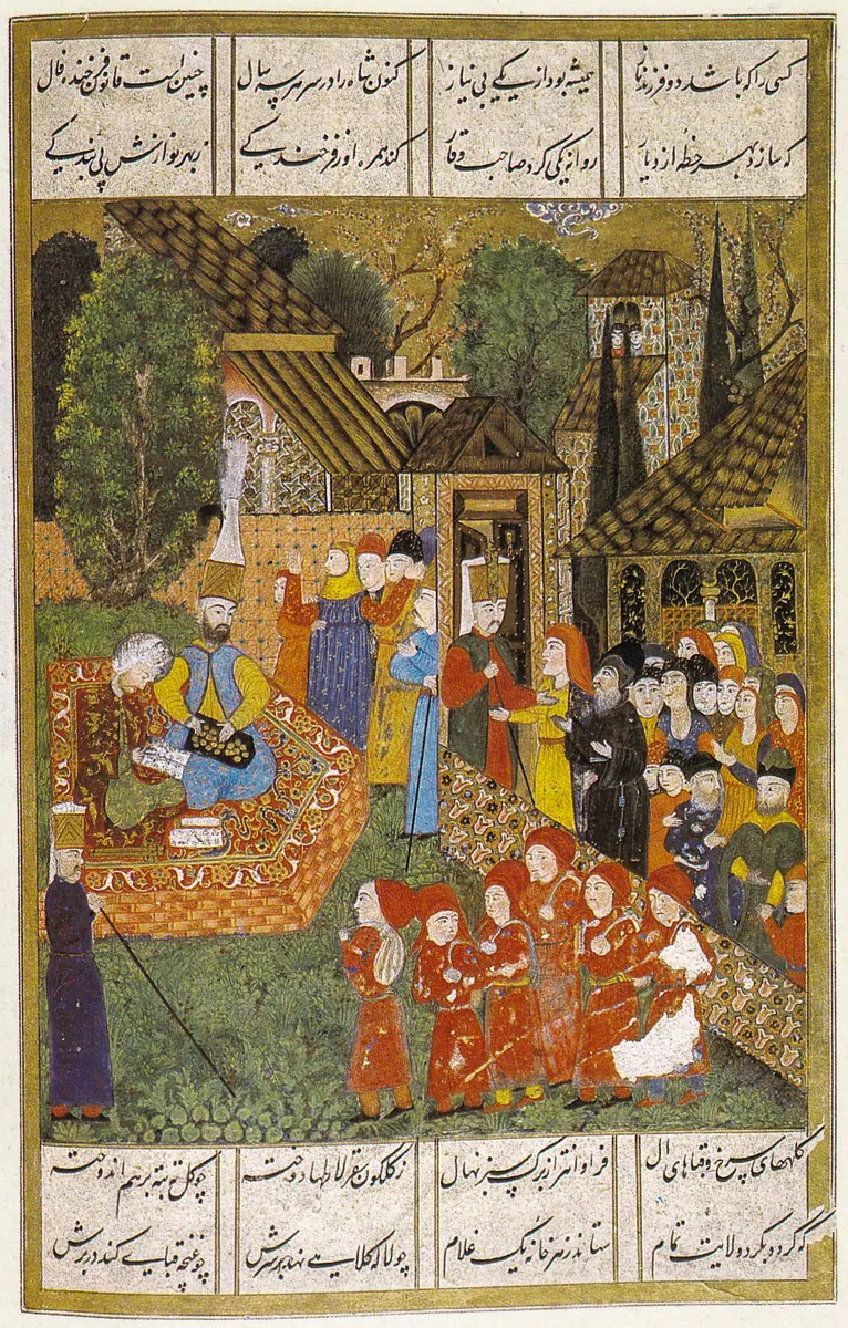 Ârifî, Süleymannâme (1558), Tek yaprak. Topkapı Sarayı Müzesi Kütüphanesi (Wikimedia)