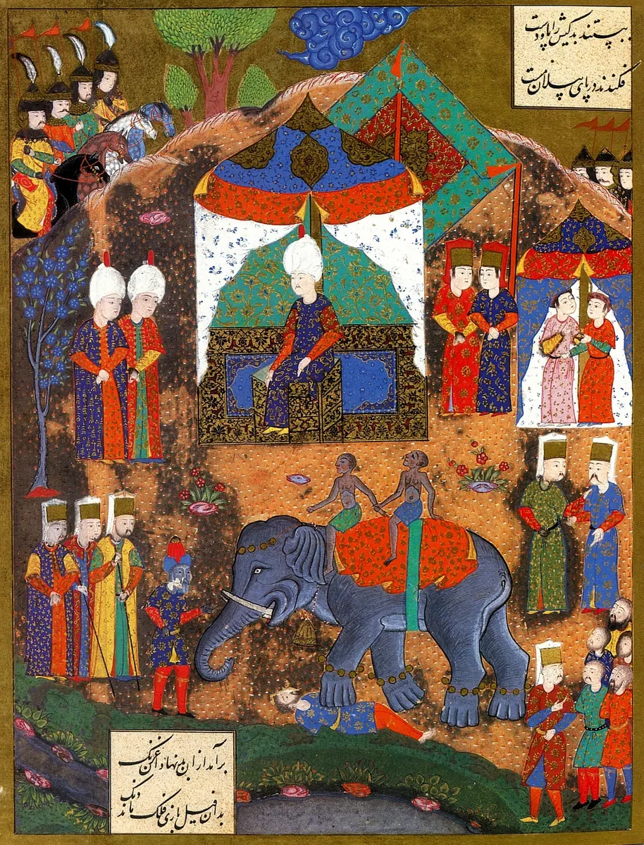 Ârifî, Süleymannâme (1558), Tek yaprak. Topkapı Sarayı Müzesi Kütüphanesi (Wikimedia)
