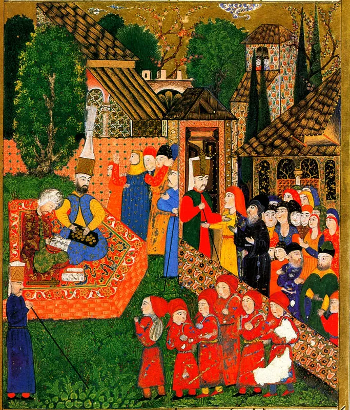 Ârifî, Süleymannâme (1558), Tek yaprak. Topkapı Sarayı Müzesi Kütüphanesi (Wikimedia)