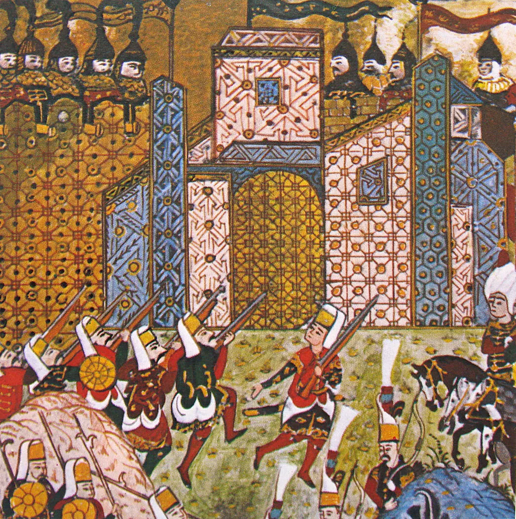 Ârifî, Süleymannâme (1558), Tek yaprak. Topkapı Sarayı Müzesi Kütüphanesi (Wikimedia)
