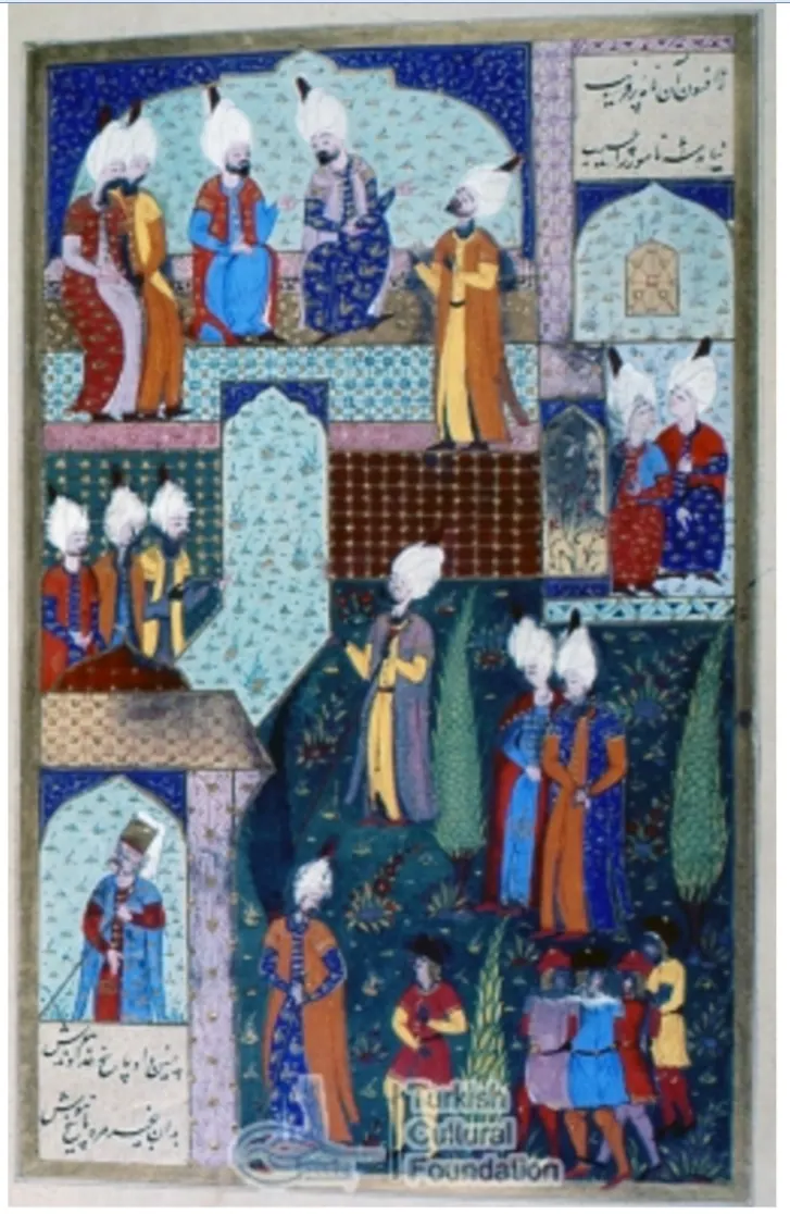 Ârifî, Süleymannâme (1558), Tek yaprak. Topkapı Sarayı Müzesi Kütüphanesi (Wikimedia)
