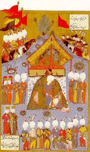 Ârifî, Süleymannâme (1558), Tek yaprak. Topkapı Sarayı Müzesi Kütüphanesi (Wikimedia)