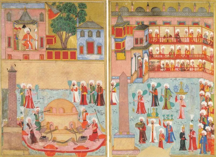 Camcılar (Câmgerân) esnaf alayı, 1582 şenliği; tekerlekli seyyar cam fırını