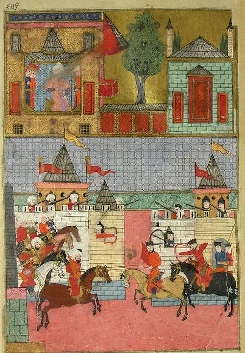 Mock battle from the 1582 festivities from the Surname‑i Hümayun (1000×1440)