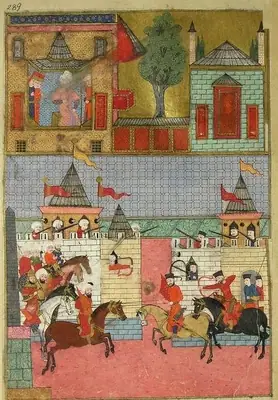 Mock battle from the 1582 festivities from the Surname‑i Hümayun (1000×1440)