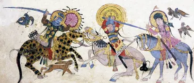m20 · Varka and Golshah. Battle scene 4. Mid 13th century Seljuk Anatolia · 1948×840