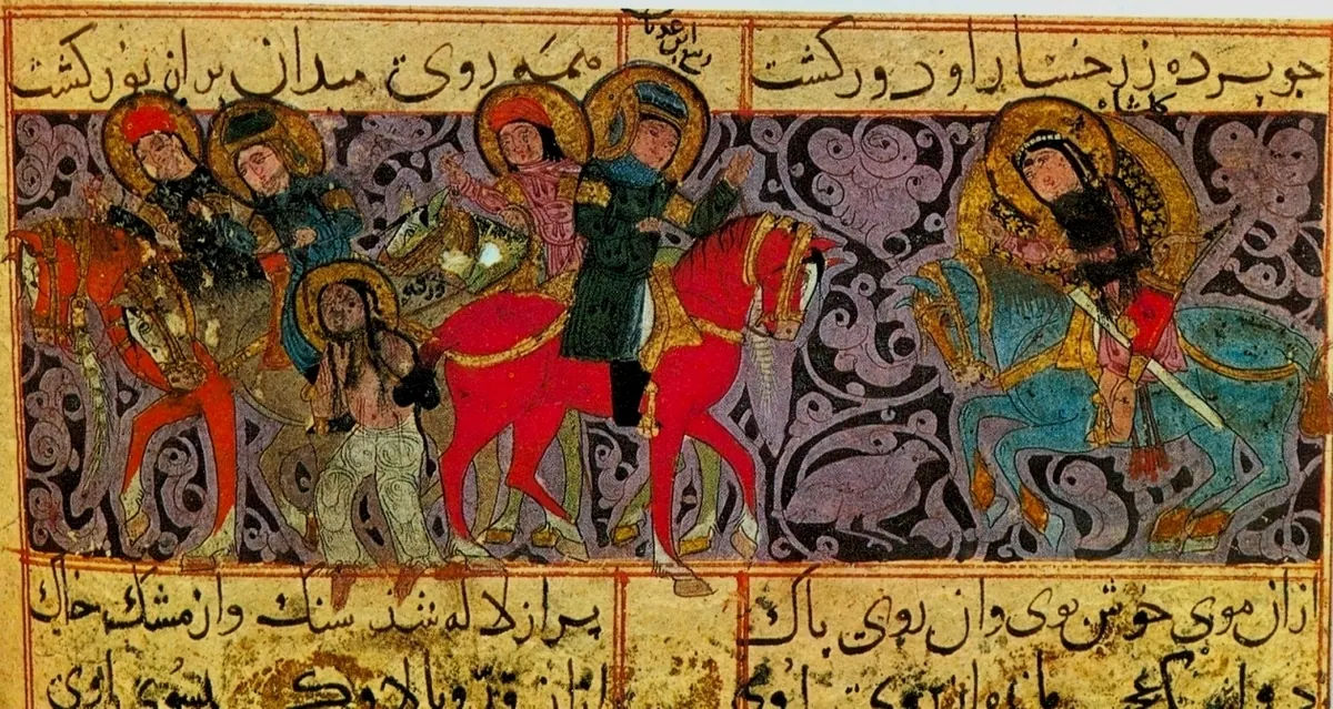 m22 · Varka i Golshah · 1259×670 — Ayyûkî, Varka ve Gülşah minyatürü (Topkapı Sarayı Müzesi Kütüphanesi)