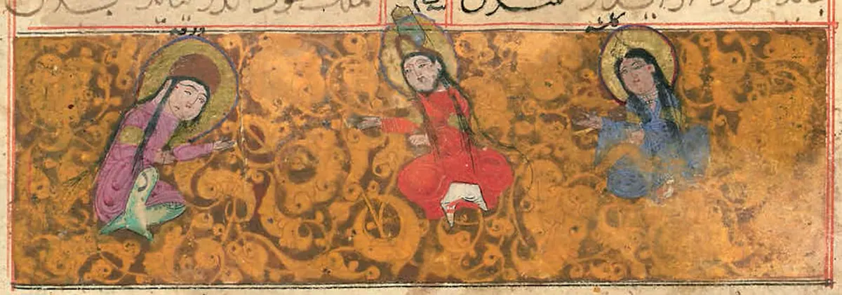 m62 · Warqah and Gulshāh with the King of Shām (Syria) · 1942×682 — Ayyûkî, Varka ve Gülşah minyatürü (Topkapı Sarayı Müzesi Kütüphanesi)