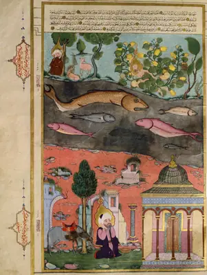 Istanbul, TİEM, Manuscript 1973, Zübdet-üt Tevarih, fol 38r Irmiya, Yunus and Uzayr uncropped (1329×1766)