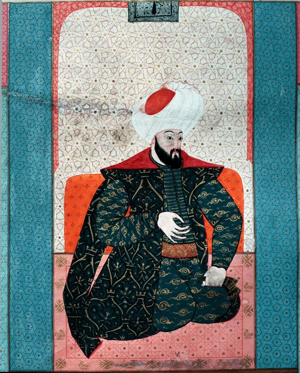 Sultan Osman I. Miniature from “Zubdat al Tawarikh”” (Ms. 1973, fol. 59a) by Seyyyd Lokman Ashuri 1583 Istanbu (1016×1260) — Zübdetü't-Tevârih minyatürü (Wikimedia Commons)
