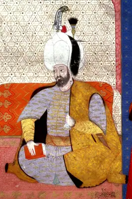 Murad III portrait. “Zubdat al Tawarikh” (Ms. 1973, fol. 59b) by Seyyd Lokman Ashuri, 1583, Istanbul, Turkish- (1028×1548)